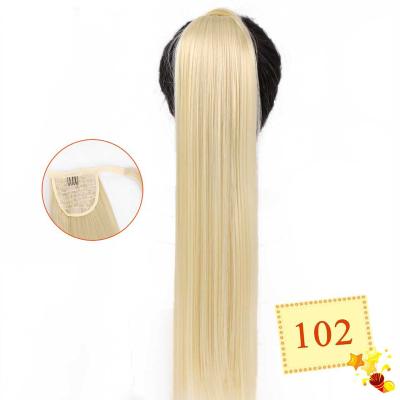 China Wrap Around Clip In Heat Resistant Synthetic Natural Wave Pony Tail Fake Hair Ponytail Hair Extension MJ-JF001 for sale