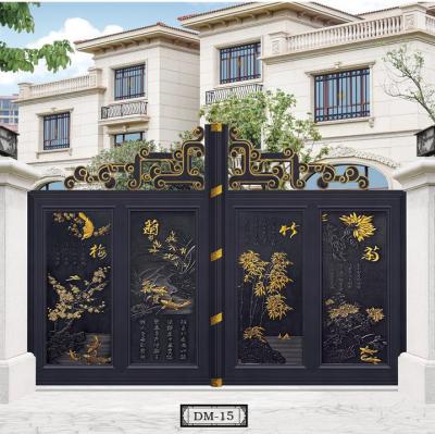 China Modern Powder Coated Finish Aluminum Metal Outside Simple Swing Door Gate Design for sale