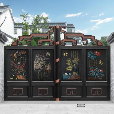 China Modern luxury villa electric gate house sliding operator aluminum yard gate for sale