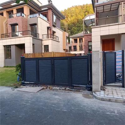 China Modern Customized Exterior Aluminum Sliding Driveway Door With Electric System for sale