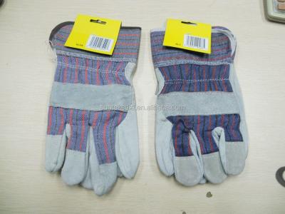 China Cow Split 10.5” Cow Palm Leather Split Full Leather Working Gloves (Because/C Grade) for sale