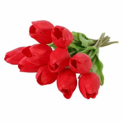 China Indor Decoration Mini Artificial Tulip Fake Flower PU Wedding Flower Bouquet for Party Home Decor for sale