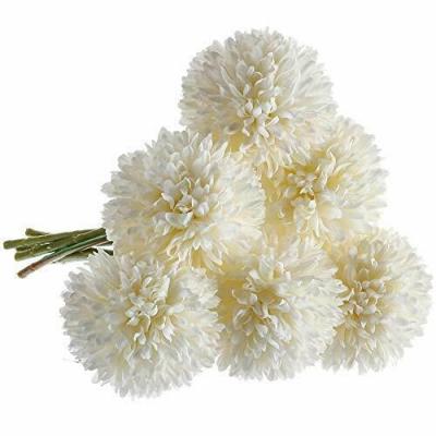 China Indor 6 Pcs Artificial Decoration Fake Flowers Silk Plastic Artificial White Flowers for sale