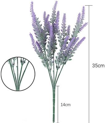 China Indor Decoration Artificial Flowers Lavender Fake Outdoor Assembled Plants 8 Bundles Wedding Bouquet for sale