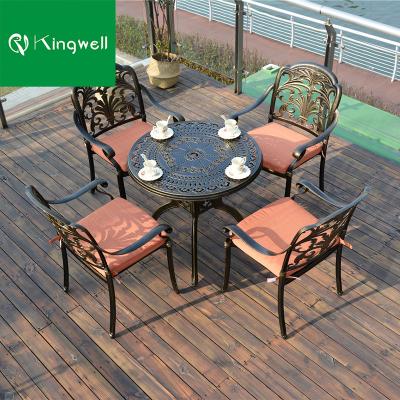 China Modern Metal Balcony Casting Chair Manufacturer China Aluminum Dining Table Set for sale