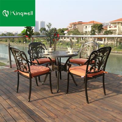 China Factory Directly Supply Modern Iron Garden Table Set Outdoor Cast Aluminum Metal Patio Furniture for sale