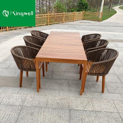 China Modern Dining Wooden Table Set High Quality Outdoor Furniture For Garden for sale