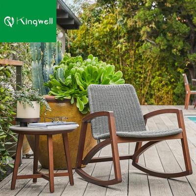 China Modern Hot Sale Chairs Teak Wood Rocking Chair Out Door Patio Furniture With Manufacturer Price for sale