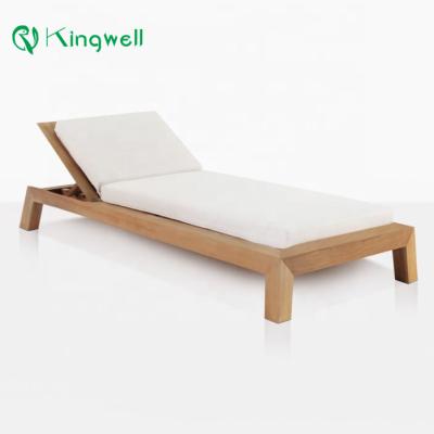 China Wood Chaise Lounge Cushion Modern Garden Designer Sofa Sun Outdoor Furniture for sale