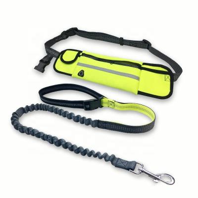 China Wholesale Custom Nylon Thoughtful Bungee Padded Hands Free Jogging Dog Leash With Waterproof Waist Bag for sale