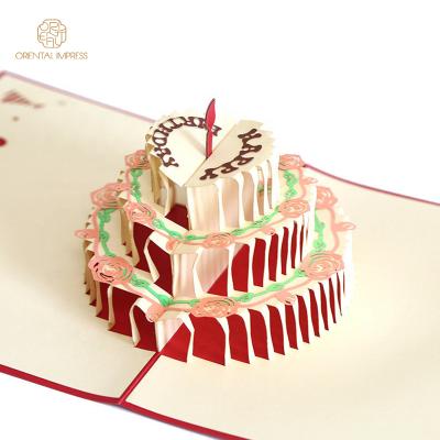 China 3D Noise Universal Wholesale Handmade Birthday Cake Design Birthday Greeting Cards for sale