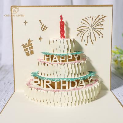 China Universal Custom Luxury Handmade Decoration Happy Birthday Decorating Greeting Card for sale