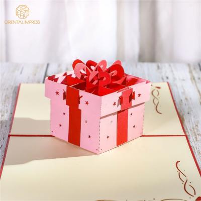 China Bulk Universal Cute 3d Gift Box Handmade Birthday Greeting Card for sale