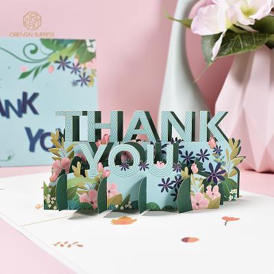 China Universal Luxury 3D Pop Thank You Greeting Cards With Inserted Card for sale