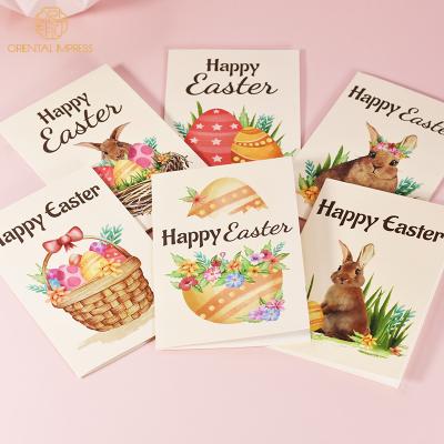 China Universal Bulk Set of 24Pcs Easter Bunny Image Card Assortment Happy Easter Greeting Cards for sale