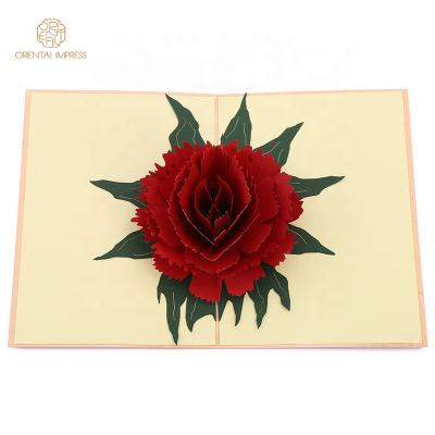 China 2022 Excellent Quality Mothers Day Universal Display Mothers Day Carnation Greeting Pop Up Cards for sale