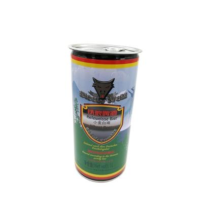 China Tin Can Supplier 1L Recyclable Beer Can With Aluminum Lid Full Color Printing Round Tin Box for sale