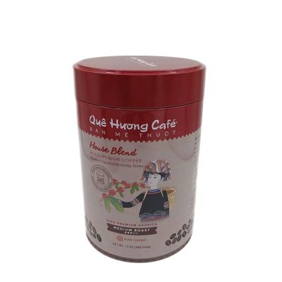 China Recyclable Anime Design Printing Single-Exhaust 12oz Valve Coffee Bean Powder Tea Packaging Tin Cans for sale