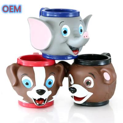 China Aangepaste 3D Plastic Cartoon Animal Ice Cream Cup OEM-ontwerp 3D Anime Cup Te koop