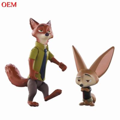 China Customized Zootopia Nick Wilde and Finnick make Plastic Animal mini figure for sale