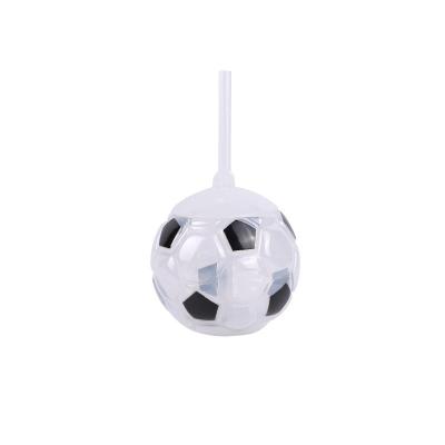 China Custom Plastic Football Shaped Cup With Straw Cute Milk Tea Cup for sale