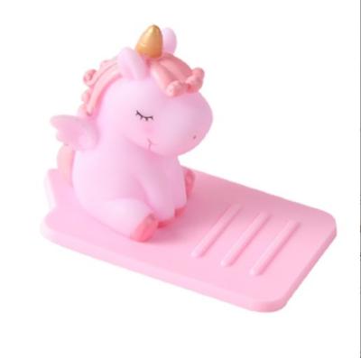 China Cartoon Silicón Perezoso Portador de teléfono móvil Unicornio escritorio de coche multifunción soporte ajustable de soporte antideslizante en venta