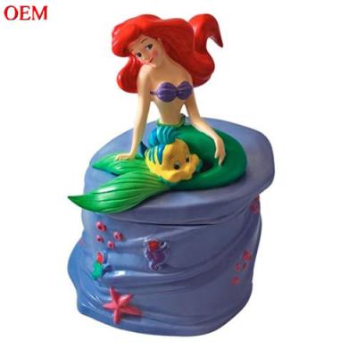 China OEM factory make custom Little Mermaid Sculpted Cookie Jar Food Holder for sale