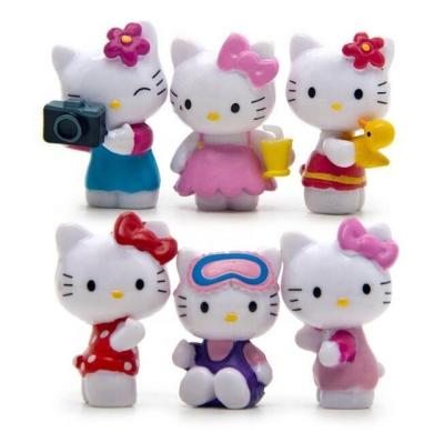 China Custom OEM Made PVC Cute Mini Plastic Cartoon Kitty cat Toy For Child Manufacturer Te koop