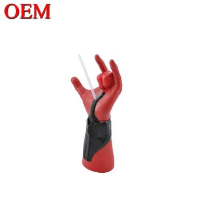 China Custom Spider-Man 3D Model Bottle OEM Character Shape Straw Cup Made ABS 50oz Cup Factory for sale