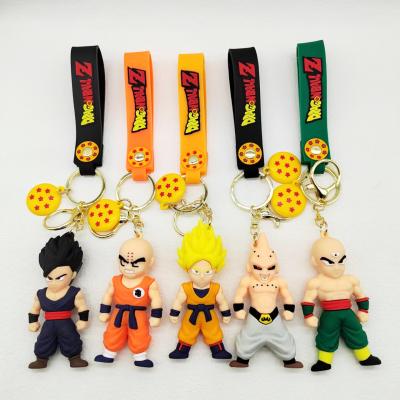 China OEM Cartoon 3D Kawaii  Sun Wukong Anime Keychain Custom 3D Cartoon Pvc Keychain for sale