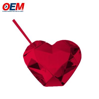 China Custom PP Double Wall Cup With Straw OEM Sweet Heart 450ml Plastic Water Cup for sale