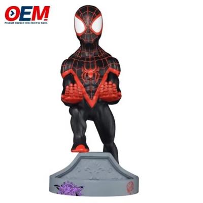 China Custom Spiderman Phone Holder Made 18cm High Character Figure Portable Phone Holder Phone Stand for sale