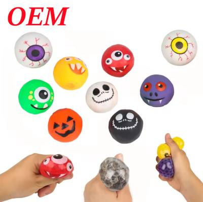 China Halloween New One Eye Decompression Toy TPR Office Children's Sensory Toy Squeeze Ball Toy for sale