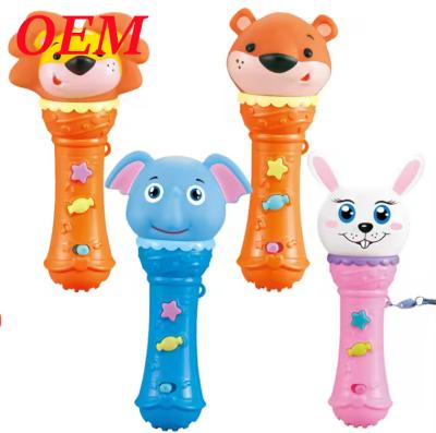 China Kids Handheld Wireless Microphone Toys Musical Instrument Karaoke Singing Cartoon Microphone Toys à venda