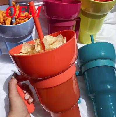 China Popcorn Container With Straw Food Safe Popcorn Bucket for sale