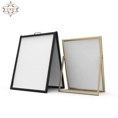 China One Line Aluminum Stainless Steel Exhibition Poster Display Rack + Eco-friendly Complimentary Light Guide Plate Dual Line for sale