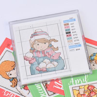 China Amazon Hot Sale Christmas Snowman Ski Cross Stitch DIY Craft for Kids Toys for Children Sewing Cross Stitch Kits for Gifts and Decor for sale