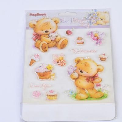 China Factory Price Environmental Friendly Cute Bear Transparent Stamps Customized Eco Friendly Transparent Stamp for sale