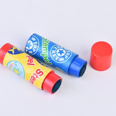 China Factory Direct Sales New Eco-friendly Seal Watercolor Pen Cartoon Plastic Stamps Children Double Plastic Toy for sale