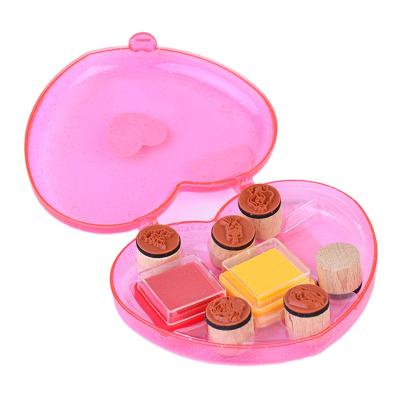 China Children's Toy Custom Cute Cartoon Style Toy Stamp Set Arts Crafts Wooden Stamp Sets for Boy or Girl Educational for sale