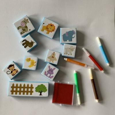 China Environmental Friendly Kaleidoscope Stamp Set Hot Selling Stamp Kids for sale