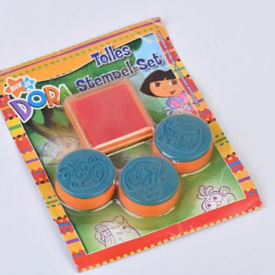 China Environmental Friendly Dora Stamp Set Customized Stamp Kids Toy for sale