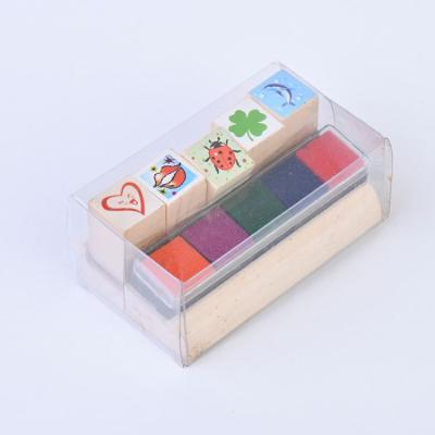 China Environmental Friendly Hot Selling Wooden Stamp Set Customized Eco Friendly Kids Wooden Stamp Toy for sale