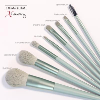 China Hot Selling Flat Brush Manufacturer Makeup Set Brush Cylinder Set Portable 8PCS Soft Makeup Brushes Hair Beauty Tool for sale