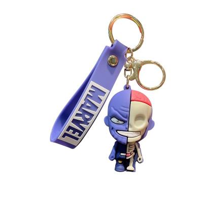 China Promotion Gift Silicone Peeling Car Doll Key Chain Couples Pendant Wholesale Creative Gifts for sale