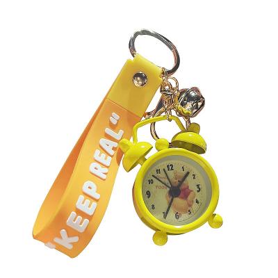 China Promotion Gift Cute Creative Mini Alarm Clock Metal Key Chain Key Ring Key Pendant Car Bag Dangling Key Chain for sale