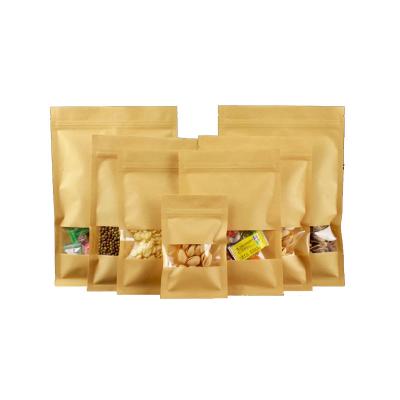 China Matte Kraft Paper Zip Bag Reusable Stand Up Safe Food Pouch Packaging Doypack for sale