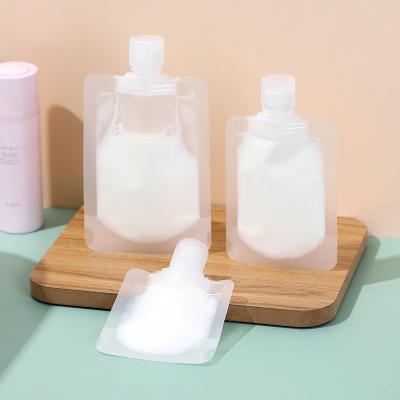 China Promotion Moisture Proof Reusable Food Storage Clear Plastic Bag Cosmetic Sand Up Spout Transparent Pouch for sale