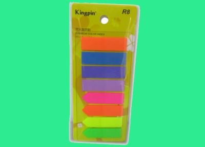 China 44X12mm 8 Pads Index Sticky Notes Arrow Rectangle Neon Color Customized for sale