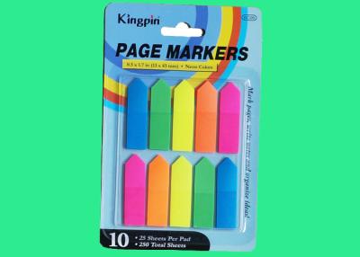 China PET marker Arrow shaped Sticky Notes 13x43 mm x25 sheets x10 pads for sale